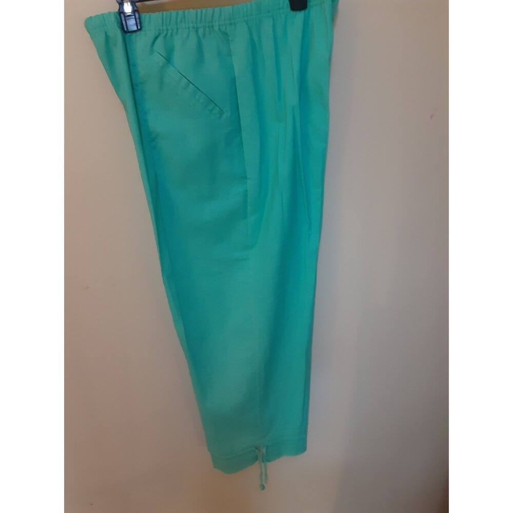 Vintage 90s Company Collection Tropical floral pant set resort wear blue green - Picture 5 of 16